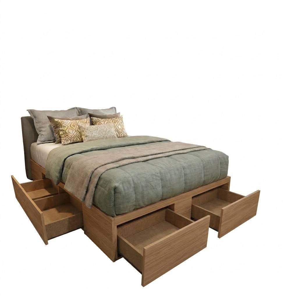 Box 6 Cajones Base Sommier Cajonera Cama 160x190 Color Paraiso